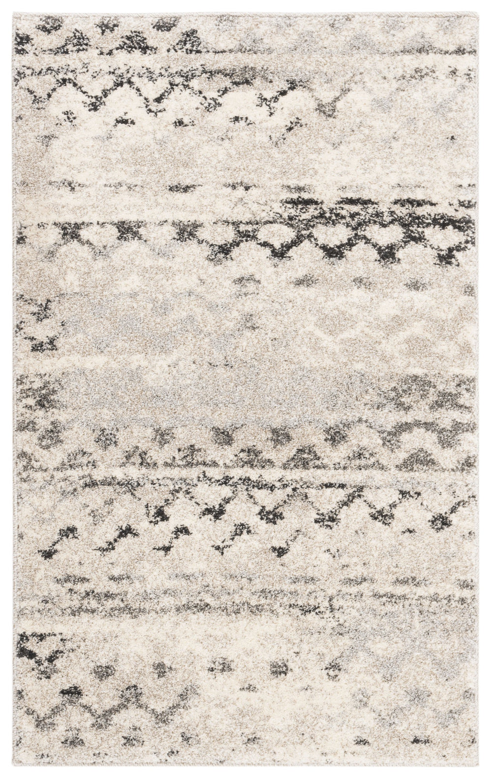 Safavieh Retro Compact Cream Grey Area Rug 2X3 — Power-Loomed Turkey, Stain-Resistant Polypropylene, 3/4" Plush Comfort RET2136-1180-2