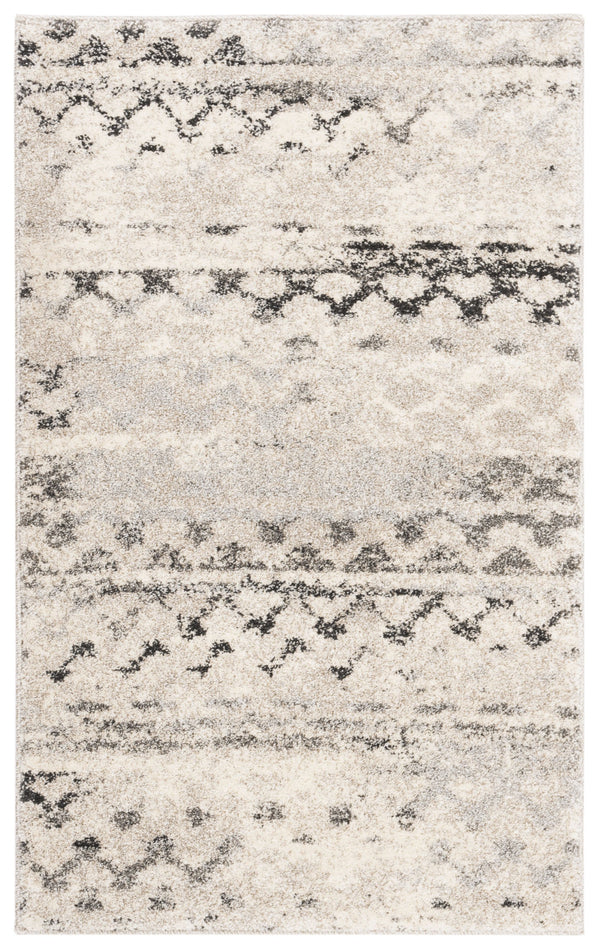 Safavieh Retro Compact Cream Grey Area Rug 2X3 — Power-Loomed Turkey, Stain-Resistant Polypropylene, 3/4" Plush Comfort RET2136-1180-2