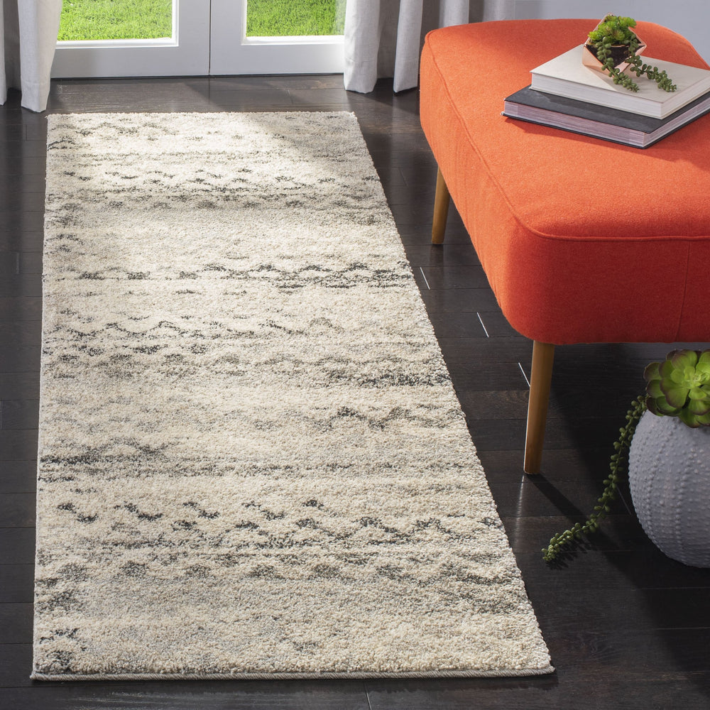 Safavieh Retro Compact Cream Grey Area Rug 2X3 — Power-Loomed Turkey, Stain-Resistant Polypropylene, 3/4" Plush Comfort RET2136-1180-2