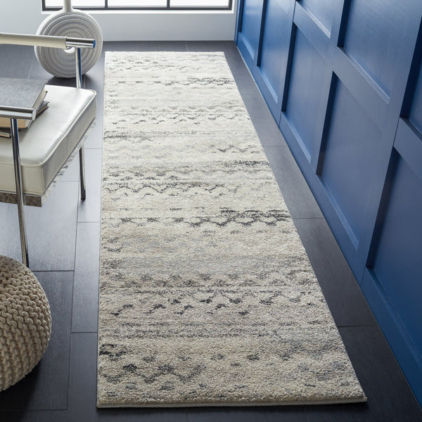 Safavieh Retro Compact Cream Grey Area Rug 2X3 — Power-Loomed Turkey, Stain-Resistant Polypropylene, 3/4" Plush Comfort RET2136-1180-2
