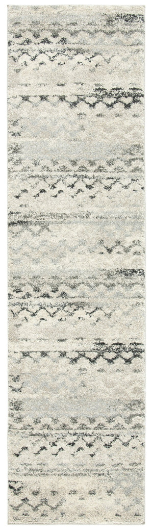 Safavieh Retro Compact Cream Grey Area Rug 2X3 — Power-Loomed Turkey, Stain-Resistant Polypropylene, 3/4" Plush Comfort RET2136-1180-2