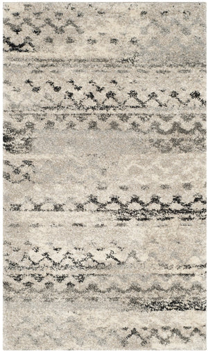 Safavieh Retro Compact Cream Grey Area Rug 2X3 — Power-Loomed Turkey, Stain-Resistant Polypropylene, 3/4" Plush Comfort RET2136-1180-2