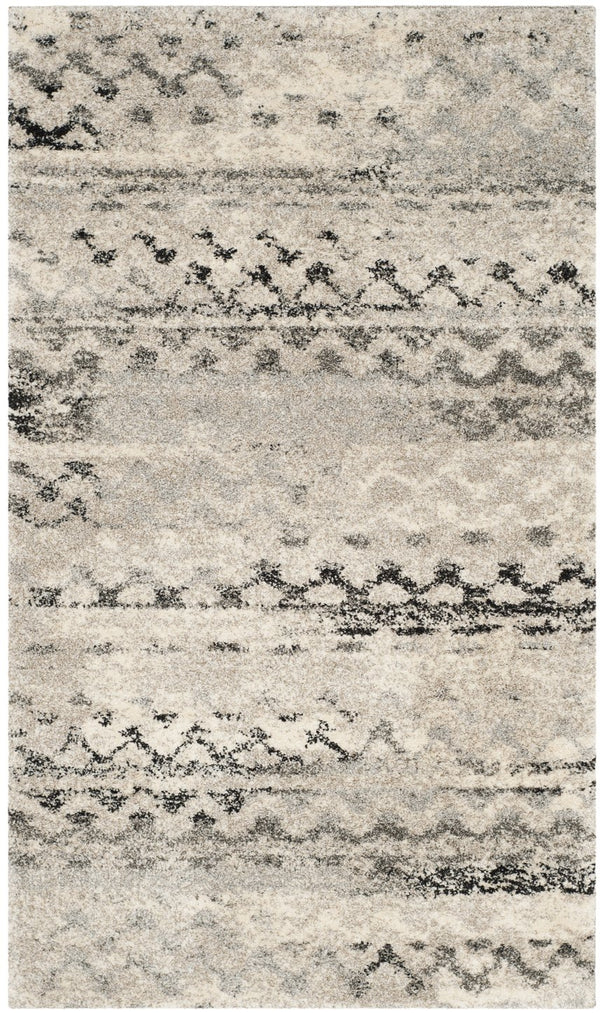 Safavieh Retro Compact Cream Grey Area Rug 2X3 — Power-Loomed Turkey, Stain-Resistant Polypropylene, 3/4" Plush Comfort RET2136-1180-2