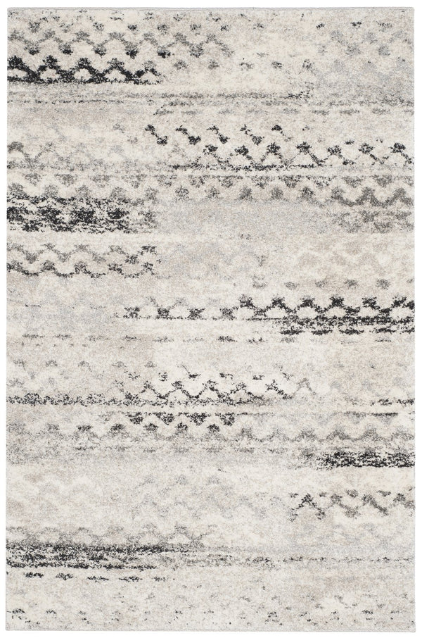 Safavieh Retro Compact Cream Grey Area Rug 2X3 — Power-Loomed Turkey, Stain-Resistant Polypropylene, 3/4" Plush Comfort RET2136-1180-2