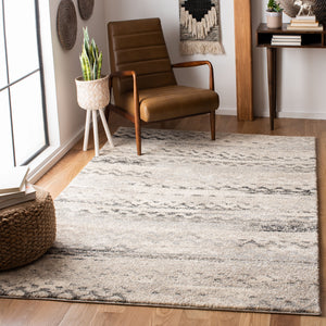 Safavieh Retro Compact Cream Grey Area Rug 2X3 — Power-Loomed Turkey, Stain-Resistant Polypropylene, 3/4" Plush Comfort RET2136-1180-2