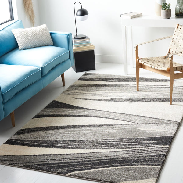 Safavieh Retro Contemporary Elegance Area Rug - Soft Textured Polypropylene, Perfect For Any Home Decor Light Grey ,Ivory Polypropylene Pile Ret2691-7912-6sq