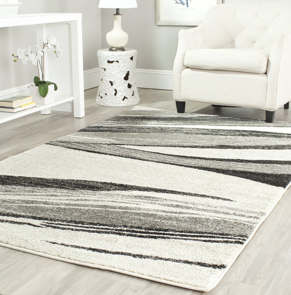 Safavieh Retro 2691-7912 Light Grey Ivory 8Ft Round Rug — Power-Loomed Turkey, Plush 3/4" Pile, Stain-Resistant Elegance RET2691-7912-8R