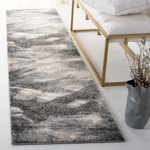Safavieh Retro Contemporary Grey Ivory Square Rug — Low-Profile 3/4" Pile, Durable Polypropylene, Modern Accent 5'-3" x 5'-3" RET2891-8012-5SQ