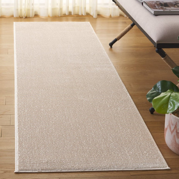 Safavieh Revive Solid Beige Hallway Runner Rug Low Pile Recycled Polyester Neutral Entryway REV102B-28