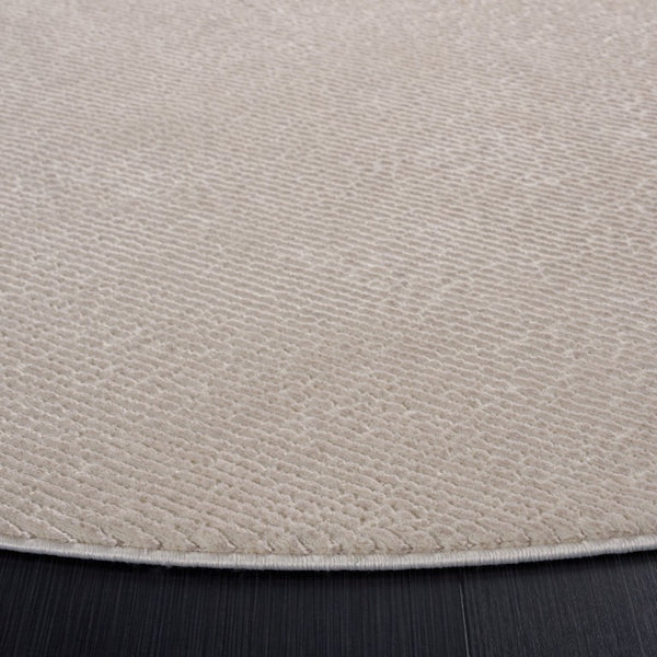 Safavieh Revive Solid Beige Round Area Rug Recycled Polyester Turkish Power Loomed Neutral Floor Accent REV102B-5R