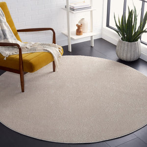 Safavieh Revive Solid Beige Round Area Rug Recycled Polyester Power Loomed for Living Rooms REV102B-8R