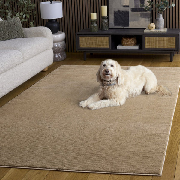 Safavieh Revive Power Loomed Recycled Polyester Neutral Tan Area Rug for Modern Living Spaces Brown 5'-3" x 7'-7" - A REV102D-5