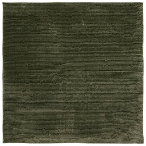 Safavieh Revive Solid Green Low Pile Square Rug Recycled Polyester for Modern Minimalist Spaces REV102Y-3SQ