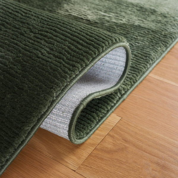 Safavieh Revive Solid Green Low Pile Square Rug Recycled Polyester for Modern Minimalist Spaces REV102Y-3SQ