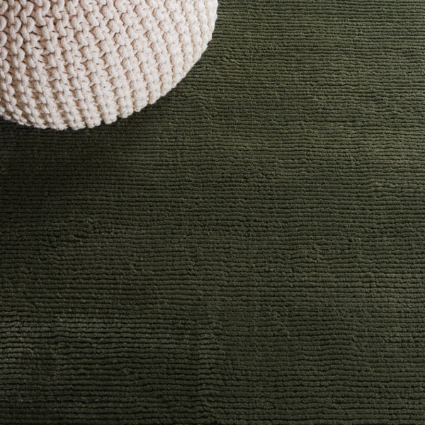 Safavieh Revive Solid Green Power Loomed Square Rug Recycled Polyester Low Pile for Any Room REV102Y-5SQ