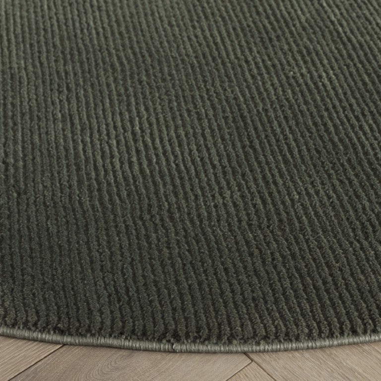 Safavieh Revive Solid Green Round Polyester Area Rug Power Loomed Soft Pile for Living Spaces REV102Y-8R