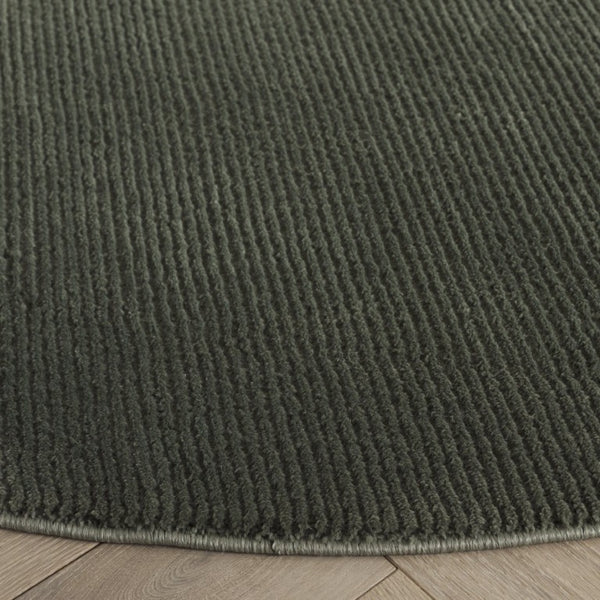 Safavieh Revive Solid Green Round Polyester Area Rug Power Loomed Soft Pile for Living Spaces REV102Y-8R