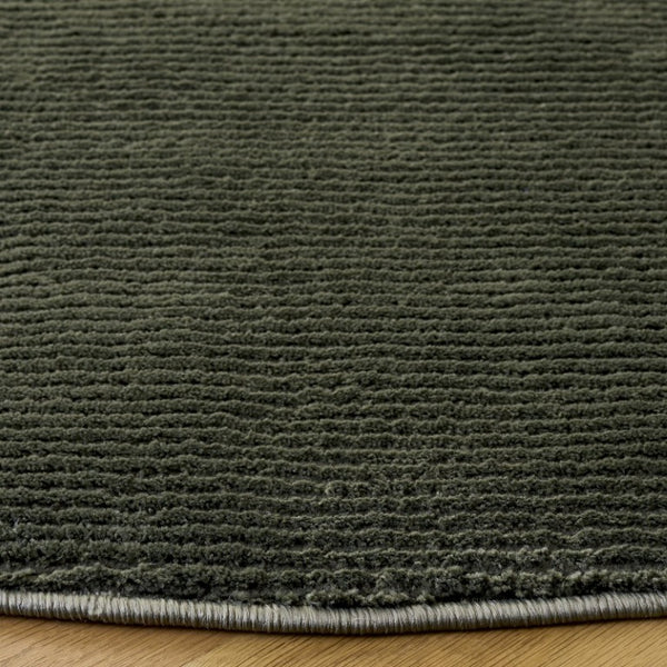 Safavieh Revive Solid Green Round Polyester Area Rug Power Loomed Soft Pile for Living Spaces REV102Y-8R