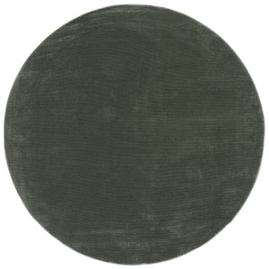Safavieh Revive Solid Green Round Polyester Area Rug Power Loomed Soft Pile for Living Spaces REV102Y-8R