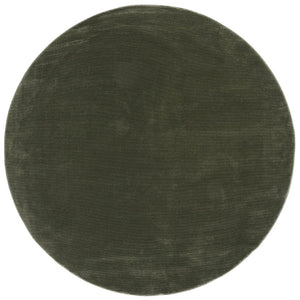 Safavieh Revive Solid Green Round Polyester Area Rug Power Loomed Soft Pile for Living Spaces REV102Y-8R