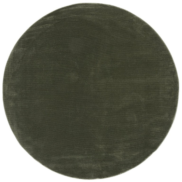 Safavieh Revive Solid Green Round Polyester Area Rug Power Loomed Soft Pile for Living Spaces REV102Y-8R