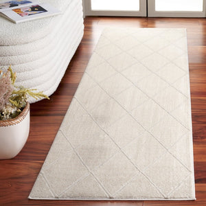 Safavieh Revive Geometric Turkish Runner Rug in Ivory Recycled Polyester for Hallways Off-White 2'-3" x 8'-0" REV104A-28