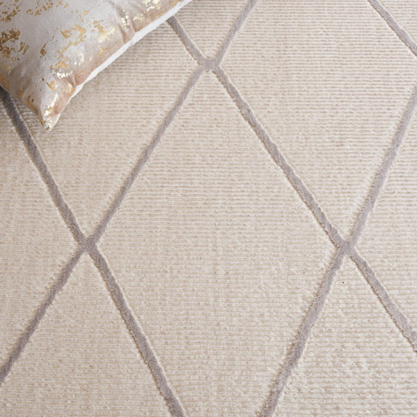 Safavieh Revive Geometric Turkish Runner Rug in Ivory Recycled Polyester for Hallways Beige 6'-7" x 9'-0" REV104B-6