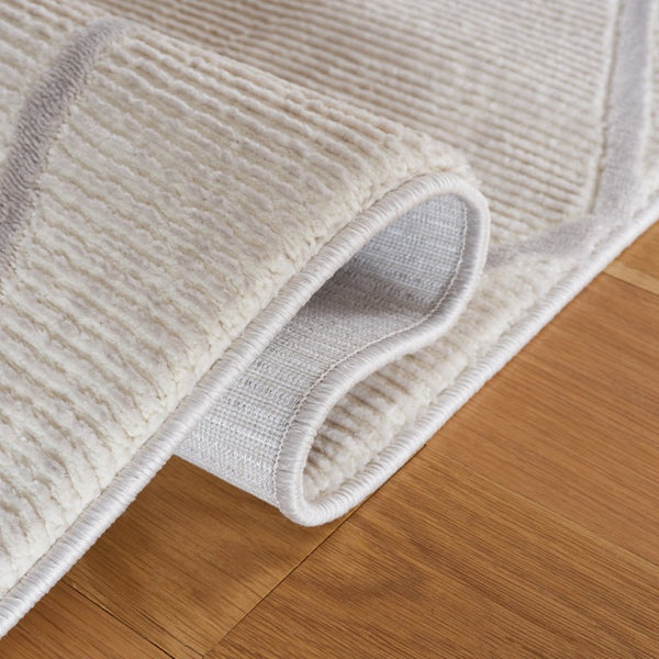 Safavieh Revive Geometric Turkish Runner Rug in Ivory Recycled Polyester for Hallways Beige 6'-7" x 9'-0" REV104B-6