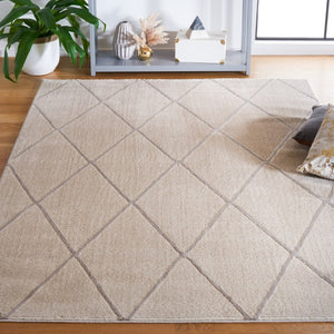 Safavieh Revive Geometric Turkish Runner Rug in Ivory Recycled Polyester for Hallways Beige 6'-7" x 9'-0" REV104B-6