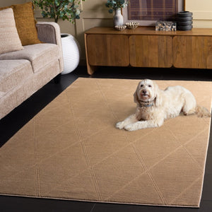 Safavieh Revive Solid Low Pile Area Rug in Recycled Polyester for Modern Living Spaces Tan REV104D-5