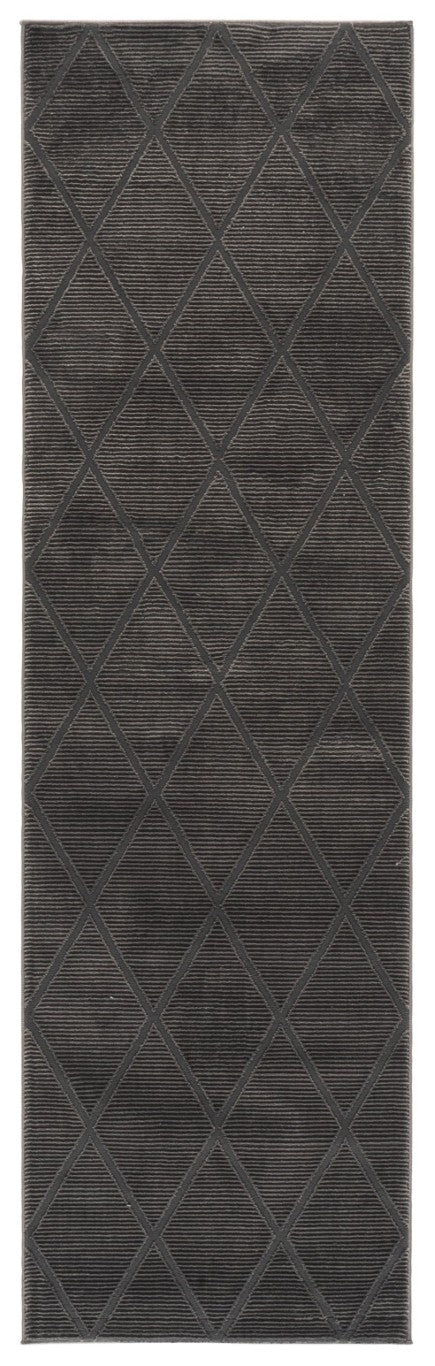 Safavieh Revive Geometric Turkish Runner Rug in Ivory Recycled Polyester for Hallways Black 2'-3" x 8'-0" REV104H-28