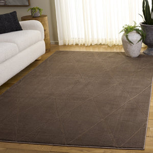 Safavieh Revive Solid Low Pile Area Rug in Recycled Polyester for Modern Living Spaces Brown REV104T-5