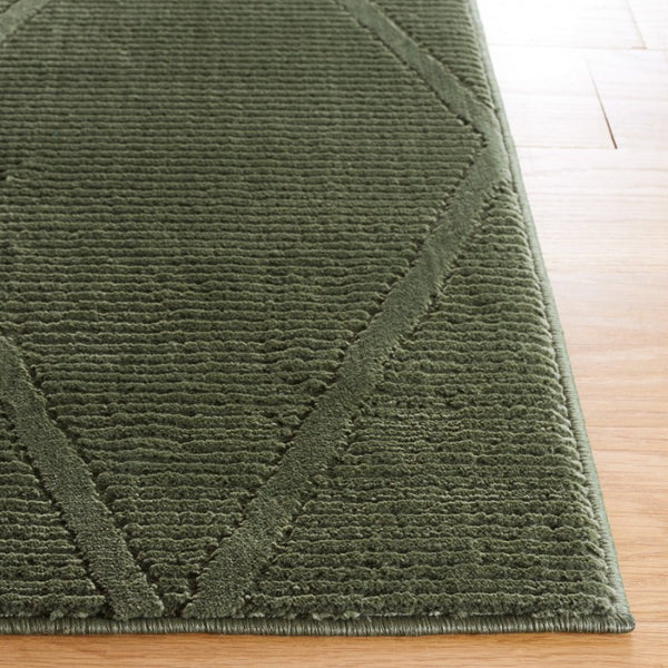 Safavieh Revive Geometric Turkish Runner Rug in Ivory Recycled Polyester for Hallways Green 2'-3" x 14'-0" REV104Y-214