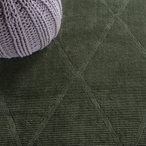 Safavieh Revive Geometric Turkish Runner Rug in Ivory Recycled Polyester for Hallways Green 2'-3" x 4'-0" REV104Y-24