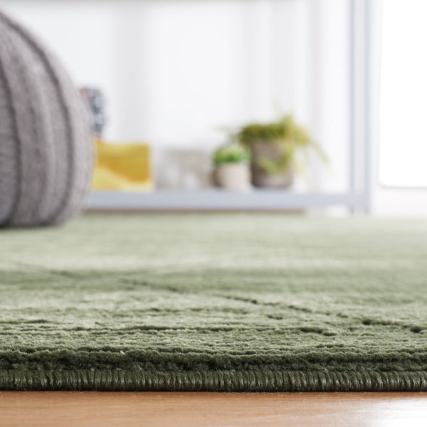 Safavieh Revive Geometric Turkish Runner Rug in Ivory Recycled Polyester for Hallways Green 2'-3" x 4'-0" REV104Y-24