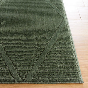 Safavieh Revive Geometric Turkish Runner Rug in Ivory Recycled Polyester for Hallways Green 2'-3" x 6'-0" REV104Y-26