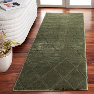 Safavieh Revive Geometric Turkish Runner Rug in Ivory Recycled Polyester for Hallways Green 2'-3" x 8'-0" REV104Y-28