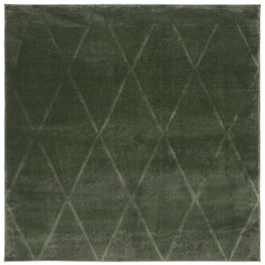 Safavieh Revive Geometric Turkish Runner Rug in Ivory Recycled Polyester for Hallways Green 5'-3" x 5'-3" Square REV104Y-5SQ