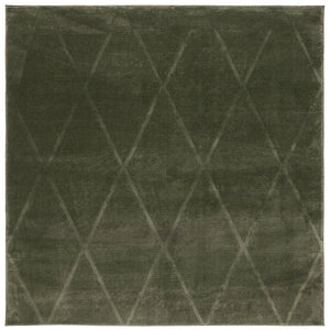 Safavieh Revive Geometric Turkish Runner Rug in Ivory Recycled Polyester for Hallways Green 5'-3" x 5'-3" Square REV104Y-5SQ