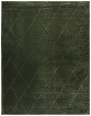 Safavieh Revive Geometric Turkish Runner Rug in Ivory Recycled Polyester for Hallways Green 7'-0" x 10'-0" REV104Y-7