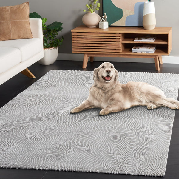 Safavieh Revive 110 Power Loomed Solid & Tonal Rug Grey 5'-3" x 7'-7"