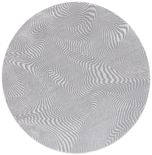 Safavieh Revive 110 Power Loomed Solid & Tonal Rug Grey 6'-7" x 6'-7" Round