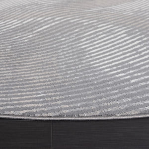 Safavieh Revive 112 Power Loomed Solid & Tonal Rug Grey 6'-7" x 6'-7" Round