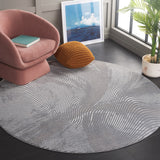 Safavieh Revive 112 Power Loomed Solid & Tonal Rug Grey 6'-7" x 6'-7" Round