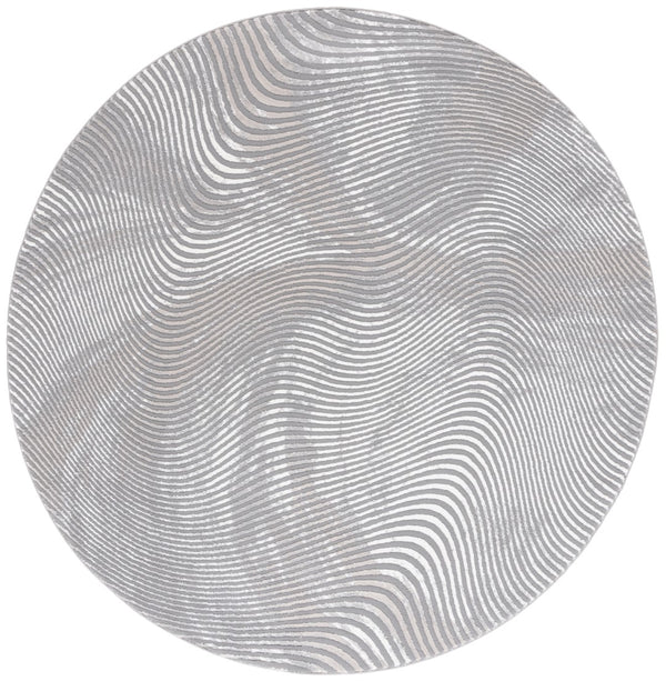 Safavieh Revive 112 Power Loomed Solid & Tonal Rug Grey 6'-7" x 6'-7" Round