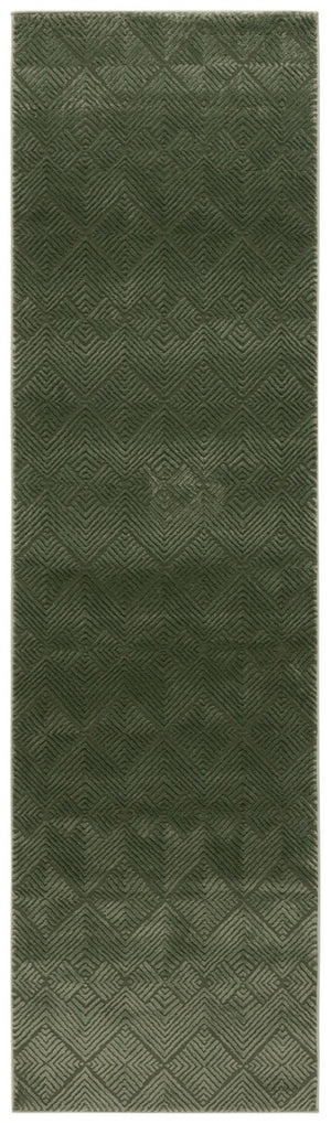 Safavieh Revive Solid Tonal Green Recycled Polyester Area Rug Power Loomed in Turkey Low Pile 2'-3" x 10'-0" REV116Y-210