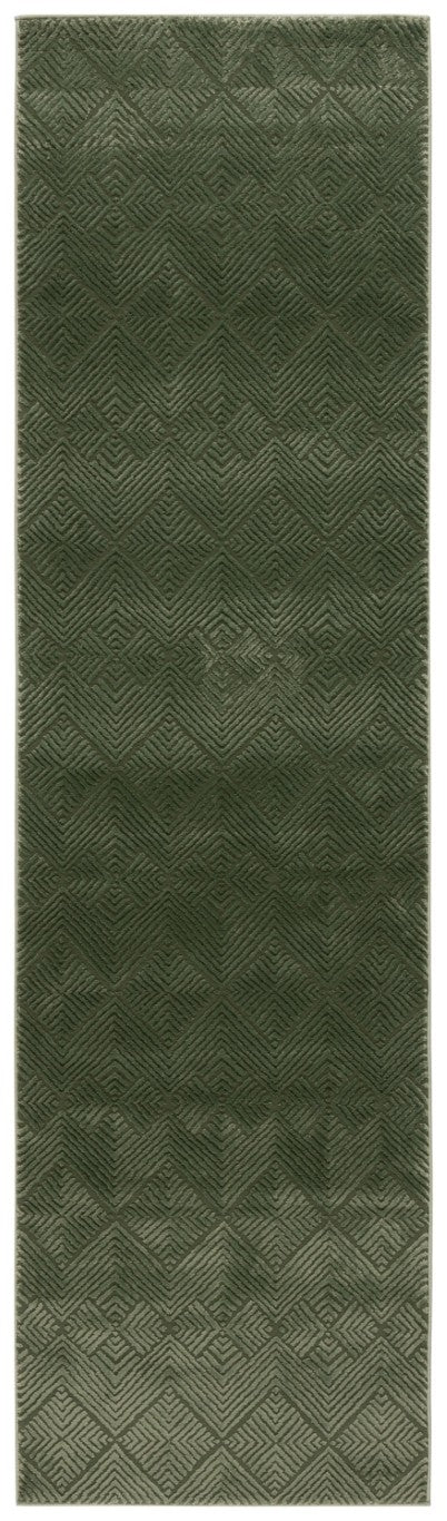 Safavieh Revive Solid Tonal Green Recycled Polyester Area Rug Power Loomed in Turkey Low Pile 2'-3" x 12'-0" REV116Y-212