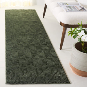 Safavieh Revive Solid Tonal Green Recycled Polyester Area Rug Power Loomed in Turkey Low Pile 2'-3" x 6'-0" REV116Y-26