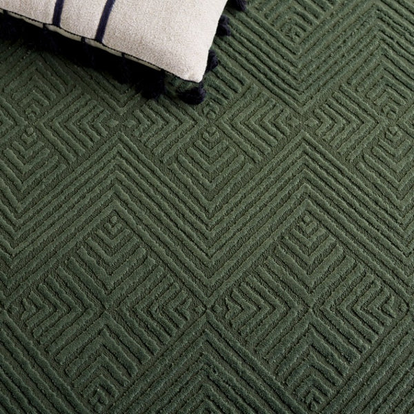Safavieh Revive Solid Tonal Green Recycled Polyester Area Rug Power Loomed in Turkey Low Pile 2'-7" x 5'-0" REV116Y-3
