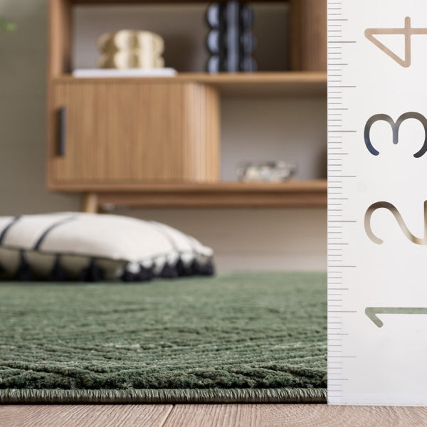 Safavieh Revive Solid Tonal Green Recycled Polyester Area Rug Power Loomed in Turkey Low Pile 7'-0" x 10'-0" REV116Y-7